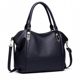 S1716 - Miss Lulu Soft Leather Elegant Simple Shoulder Bag - Navy