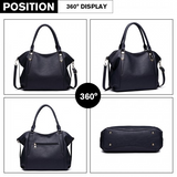 S1716 - Miss Lulu Soft Leather Elegant Simple Shoulder Bag - Navy