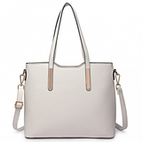 LT6648 - Miss Lulu Three Piece Tote Shoulder Bag And Clutch - White