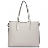 LT6648 - Miss Lulu Three Piece Tote Shoulder Bag And Clutch - White