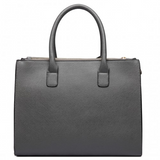 LT6622 - Miss Lulu Raised Cord Tote Handbag Faux Leather Grey