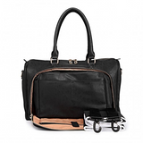 LT6638 - Miss Lulu Leather Look Maternity Changing Shoulder Bag Black