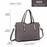 S1719 - Miss Lulu Pu Leather Handbag &amp; Purse - Grey