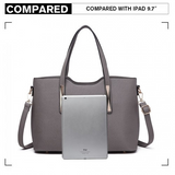 S1719 - Miss Lulu Pu Leather Handbag &amp; Purse - Grey