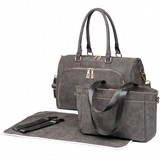 LT6638 - Miss Lulu Leather Look Maternity Changing Shoulder Bag Grey