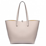 LT6628 - Miss Lulu Women Reversible Contrast Shopper Tote Bag Beige