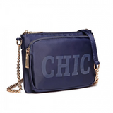 LT6855 - Miss Lulu 'Chic' Chain Shoulder Bag - Blue