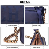 LT6855 - Miss Lulu 'Chic' Chain Shoulder Bag - Blue