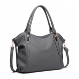 S1716 - Miss Lulu Soft Leather Elegant Simple Shoulder Bag - Dark Grey