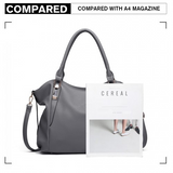 S1716 - Miss Lulu Soft Leather Elegant Simple Shoulder Bag - Dark Grey