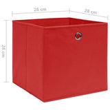 vidaXL Storage Boxes 10 pcs Non-woven Fabric 28x28x28 cm Red