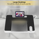 Lap board desk for bed - Lap desk with LED Light & Drawer + Use for Study - Tray lap table