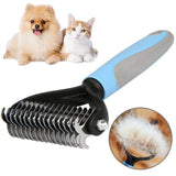 Grooming Brush For Pet Hair Cleaner Brush Tool Rake Comb Fur Remover Reduce 2-Side