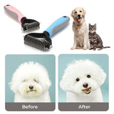 Grooming Brush For Pet Hair Cleaner Brush Tool Rake Comb Fur Remover Reduce 2-Side