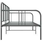 vidaXL Sofá-cama 90x200 cm metal cinzento