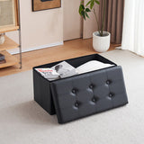 Storage Box Foldable Ottoman Seat Toy Storage Box Foot Stool Bench Home Stool