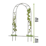 2.4M Garden Arch Trellis Arched Metal Tubular Frame Climbing Plant Archway