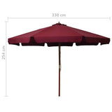 vidaXL Garden Parasol with Wooden Pole 129.9