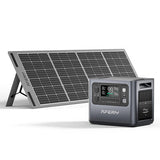 Aferiy P210 2400W 2048Wh Portable Power Station +1* S200 200W Solar Panel, LiFePO4 Battery Deep Cycles UPS Pure Sine Wave Camping RV Home Emergency Portable Solar Generator Backup Power UK Plug