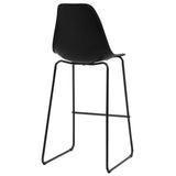 vidaXL Bar Chairs 4 pcs Black Plastic