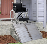 HOMCOM 2ft Folding Aluminum Wheelchair Ramp Scooter Portable Mobility Assist Suitcase Access Aid Disabled