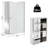 HOMCOM Stainless Steel Wall mounted Bathroom Mirror Cabinet 2 Shelves Storage Unit Furniture w/Single Door (60H x 40L x 13D (cm))