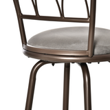 HOMCOM Set of 2 Bar Chairs Swivel Armless Upholstered Metal Frame Barstools with Backrest & Footrest, Bronze