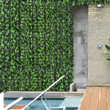 Outsunny Artificial Leaf Hedge Screen Privacy Fence Panel for Garden Outdoor Indoor Decor 3M x 1M Light Green and Dark Green