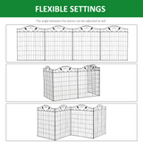 Outsunny Garden Decorative Fence 4 Panels 44in x 12ft Metal Wire Landscape Border Edging