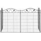 Outsunny Garden Decorative Fence 4 Panels 44in x 12ft Metal Wire Landscape Border Edging