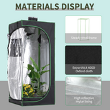 Outsunny Mylar Hydroponic Grow Tent with Adjustable Vents and Floor Tray for Indoor Plant Growing, 60 x 60 x 140cm