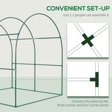 Outsunny 1.8 x 1.8 x 2 m Walk in Polytunnel Greenhouse with Roll-up Window and Door, Steel Frame for Garden, Backyard, Green