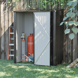 Outsunny 5ft x 3ft Outdoor Storage Shed, Garden Metal Storage Shed with Single Lockable Door, Tool Storage Shed for Backyard, Patio, Lawn, Charcoal Grey