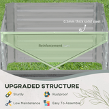 Outsunny Raised Beds for Garden, Galvanised Steel Outdoor Planters with Multi-reinforced Rods for Vegetables, Plants, Flowers & Herbs, 180 x 90 x 59 cm