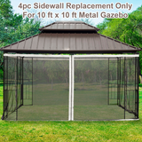 Outsunny 352 x 207cm Universal Replacement Mesh Sidewall Netting for Patio Gazebos and Canopy Tents with Zippers, (Sidewall Only) Beige