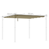 Outsunny Retractable Pergola Shade Cover, Replacement Canopy Fabric for 3 x 3 (m) Pergola, Gazebo Retractable Roof, Tan