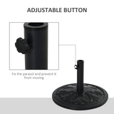 Outsunny 13kg Round Parasol Base Sun Umbrella Weight Stand Holder Patio Outdoor Garden Black