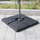 Outsunny 4 Pieces Portable  Sand or Water Fillable Parasol Base Cross Stand Umbrella Weights Square Holder Cantilever Patio, Total 120KG Sand/ 80L Water Filled (Metal Pole & Cross Stand NOT INCLUDED)