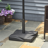 Outsunny Patio Outdoor Garden 20kg Square Cement Parasol Base Umbrella Weight Stand Holder  Fits Φ35mm,Φ38mm,Φ48mm Pole - Black