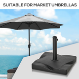 Outsunny Patio Outdoor Garden 20kg Square Cement Parasol Base Umbrella Weight Stand Holder  Fits Φ35mm,Φ38mm,Φ48mm Pole - Black