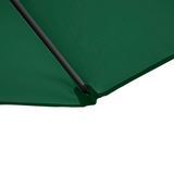 Outsunny 2.5M Garden Cantilever Parasol with 360° Rotation, Offset Roma Patio Umbrella Hanging Sun Shade Canopy Shelter with Cross Base, Green