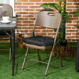 Outsunny Set of 4 Garden Seat Cushion with Ties, 40 x 40cm Replacement Dining Chair Seat Pad, Black