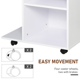 Vinsetto Mobile Printer Stand Rolling Cart Desk Side with CPU Stand Drawer Adjustable Shelf and Wheels White