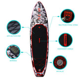 FunWater Inflatable Paddle Board 12~15PSI Maximum Load 150KG Stand Up Portable Surfboard Pulp Board With Chair ,Waterproof Phonecase, Air Pump, Backpack 330*84*15CM SUPFW10B