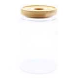 Cottage Bamboo Glass Jar - 15cm