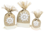 Danish Pouch Set of 3 - White & Snowflake