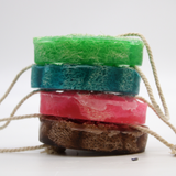 Fruity Scrub Soap on a Rope - Raspberry & Pomegranate