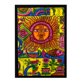 Handbrushed Cotton Wall Art - Sun