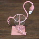 Hydroponic Home Décor - Pink Metal Flamingo Des 1