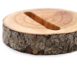 Small Log Phone Holder (slot) - Natural